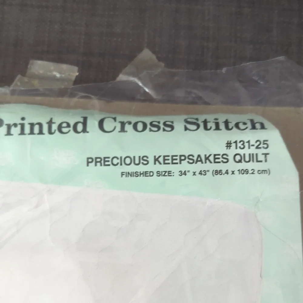 Vintage Precious Moments Pastel Baby Quilt Cross Stitch Kit